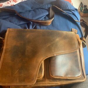 Large Kodiak top grain water Buffalo messenger bag - unisex